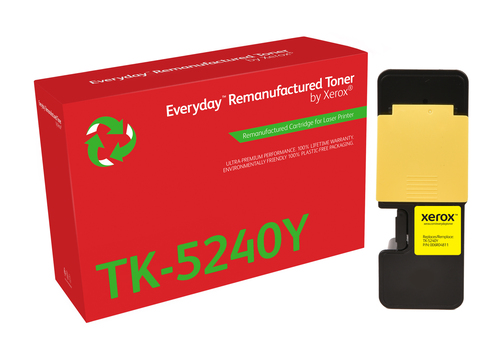 Everyday Remanufactured Everyday™ Yellow Remanufactured Toner by Xerox compatible with Kyocera TK-5240Y, Standard capacity