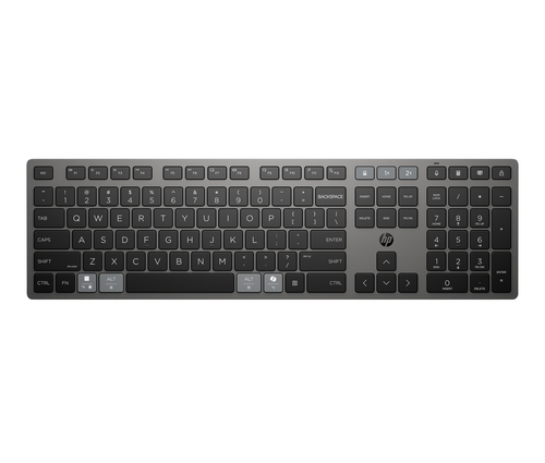 HP 725 Multi-Device Rchrgbl WL KBD Belg toetsenbord Thuis/Werk RF-draadloos + Bluetooth Zwart