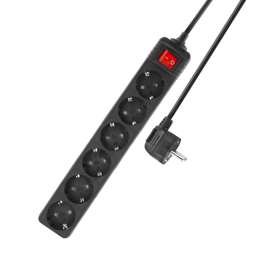 ACT AC2465 power extension 3 m 6 AC outlet(s) Indoor Black
