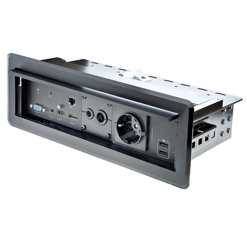StarTech.com Boîtier de connexion escamotable pour table de réunion - Audio, vidéo, alimentation et gestion des câbles