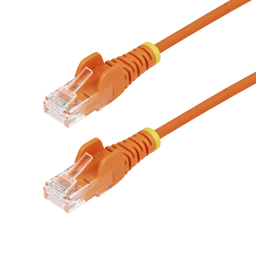 StarTech.com Câble Ethernet CAT6 Orange Fin de 1m, Sans Accroc, 100W PoE, UTP, LSZH, Fil de Cuivre Pur 28AWG, Cordon Patch Réseau RJ45 avec Serre-Câble, Contrôlé Fluke