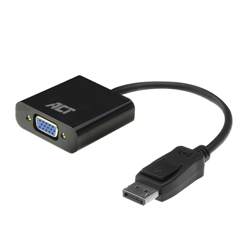 ACT AC7515 video cable adapter 0.15 m DisplayPort VGA (D-Sub) Black
