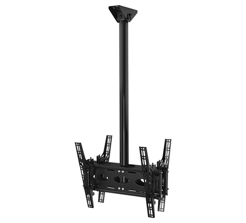 B-Tech Back-to-Back Universal Flat Screen Ceiling Mount with Tilt (VESA 400) - 3m Ø50mm Pole