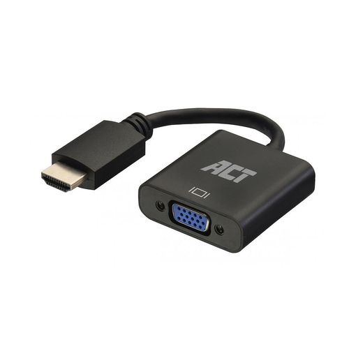 ACT AC7535 video cable adapter 0.23 m HDMI Type A (Standard) VGA (D-Sub) Black
