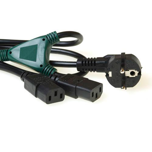 ACT 230V split cable schuko male - 2 x C13