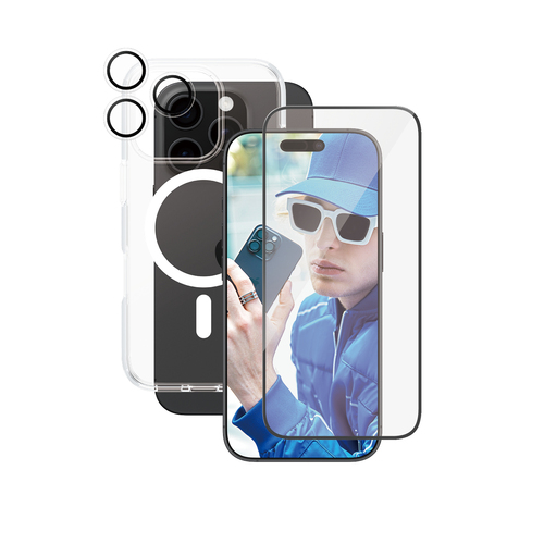 PanzerGlass ® | CARE by ® Flagship 3-in-1 Bundle iPhone 16 Pro Doorzichtige schermbeschermer Apple 1 stuk(s)