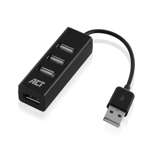 ACT AC6205 interface hub USB 2.0 480 Mbit/s Black