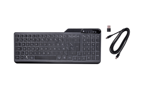 HP 400 Backlit Wired keyboard Home USB AZERTY Belgian Black