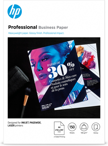 HP Prof Biz Gls 180g A4 150sh FSC Paper