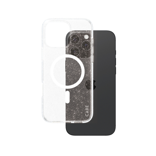 PanzerGlass CARE™ by ® Urban Combat Case Star Lit w. White MagSafe iPhone 16 Pro Max mobiele telefoon behuizingen Hoes Transparant