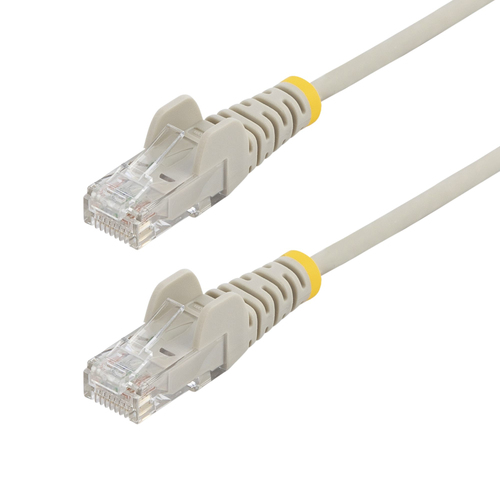 StarTech.com Câble Ethernet CAT6 Gris Fin de 5m, Sans Accroc, 100W PoE, UTP, LSZH, Fil de Cuivre Pur 28AWG, Cordon Patch Réseau RJ45 avec Serre-Câble, Contrôlé Fluke