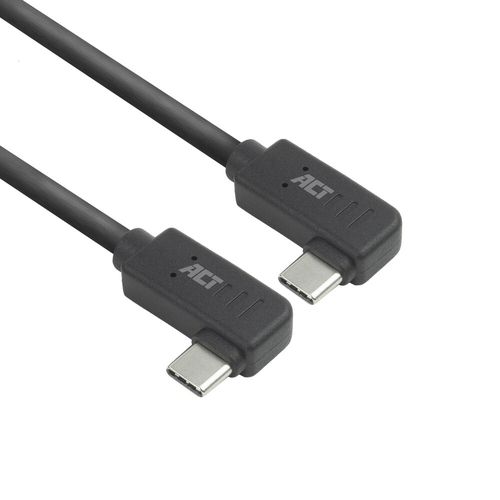 ACT USB 3.0 10Gbps 60W USB Type-C (left/right angled) to USB Type-C (left/right angled) Cable, 0.5 meters