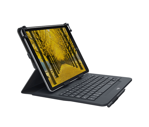 Logitech Universal Folio with integrated keyboard for 9-10 inch tablets Black Bluetooth QWERTZ Swiss