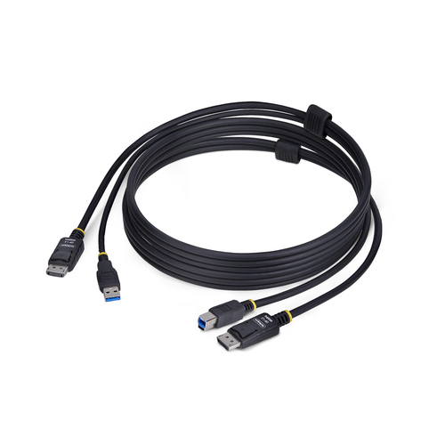 StarTech.com Câble KVM DisplayPort de 1,8m et USB 5Gbps, 4K 60Hz, Câble Combo DP 1.2 et USB pour Commutateurs/Switchs KVM