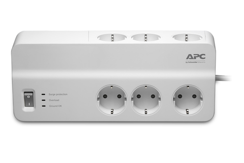 APC PM6-GR surge protector White 6 AC outlet(s) 230 V 2 m