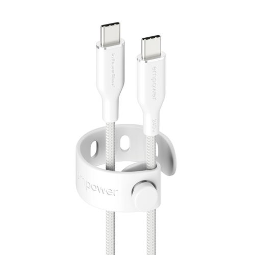 PanzerGlass empower™ by ® Racing 240W USB-C to USB-C Cable | USB 2.0 | 1.2M | Silver White
