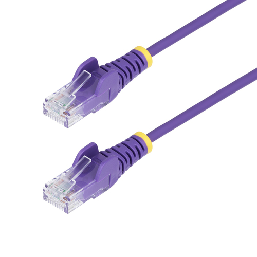 StarTech.com Câble Ethernet CAT6 Violet Fin de 50cm, Sans Accroc, 100W PoE, UTP, LSZH, Fil de Cuivre Pur 28AWG, Cordon Patch Réseau RJ45 avec Serre-Câble, Contrôlé Fluke