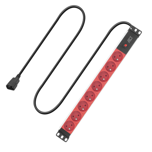 ACT PD3155 power extension 3 m 9 AC outlet(s) Indoor Black, Red