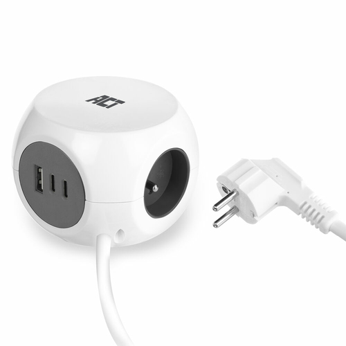 ACT AC2425 power extension 1.5 m 3 AC outlet(s) Indoor White