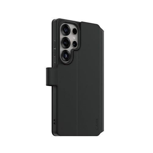 PanzerGlass CARE™ by ® Wallet Case w. Kickstand Samsung Galaxy S25 Ultra mobiele telefoon behuizingen Hoes Zwart