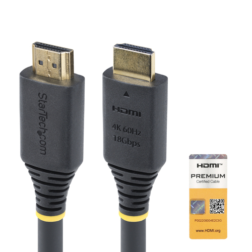 StarTech.com Câble HDMI Haut Débit Actif de 10m, 4K 60Hz/1440p 144Hz, HDR10/HDCP 2.2/ARC, 18Gbps, Cordon HDMI, UHD HDMI 2.0 pour TV/Moniteur/Écran, Gaine TPE