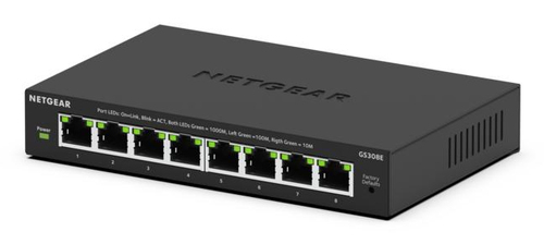 NETGEAR GS308E Managed L2/L3 Gigabit Ethernet (10/100/1000) Power over Ethernet (PoE) Black