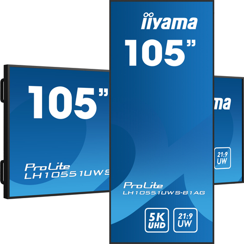 iiyama LH10551UWS-B1AG Signage Display Digital signage flat panel 2.66 m (104.7") LED 500 cd/m² UltraWide 5K HD Black 24/7