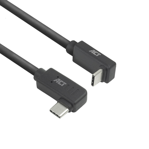 ACT USB 3.0 10Gbps 60W USB Type-C (left/right angled) to USB Type-C (up/down angled) Cable, 1 meter