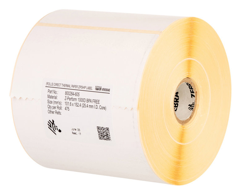 Zebra Z-Perform 1000T Wit Zelfklevend printerlabel