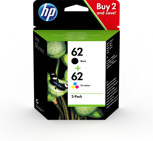 HP 62 2-pack Black/Tri-color Original Ink Cartridges