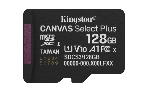 Kingston Technology 128GB micSDXC Canvas Select Plus Gen3 150R A1 (Adaptateur SD non inclus)