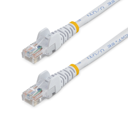 StarTech.com Câble réseau Cat5e UTP sans crochet de 2m - Cordon Ethernet RJ45 anti-accroc - M/M - Blanc