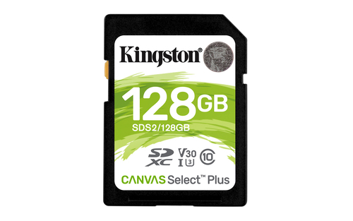 Kingston Technology 128GB SDXC Canvas Select Plus 100R C10 UHS-I U3 V30 Kingston Technology 128GB SDXC Canvas Select Plus 100R C10 UHS-I U3 V30