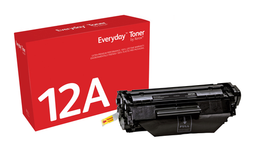 Everyday ™ Black Toner by Xerox compatible with HP 12A (Q2612A/ CRG-104/ FX-9/ CRG-103), Standard capacity
