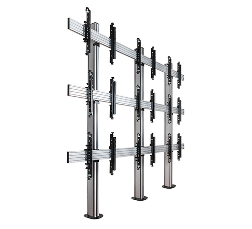 B-Tech SYSTEM X - 3 x 3 Universal Bolt-Down Videowall Mounting System with Micro-Adjustment for 46-55" screens