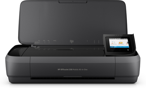 HP OfficeJet 250 Mobile All-in-One printer, Kleur, Printer voor Kleine kantoren, Printen, kopiëren, scannen, Invoer 10 vel HP OfficeJet 250 Mobile All-in-One printer, Kleur, Printer voor Kleine kantoren, Printen, kopiëren, scannen, Invoer 10 vel