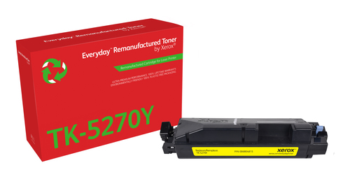 Everyday Remanufactured Everyday™ Yellow Remanufactured Toner by Xerox compatible with Kyocera TK-5270Y, Standard capacity