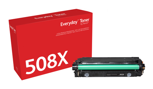 Everyday ™ Black Toner by Xerox compatible with HP 508X (CF360X/ CRG-040HBK), High capacity
