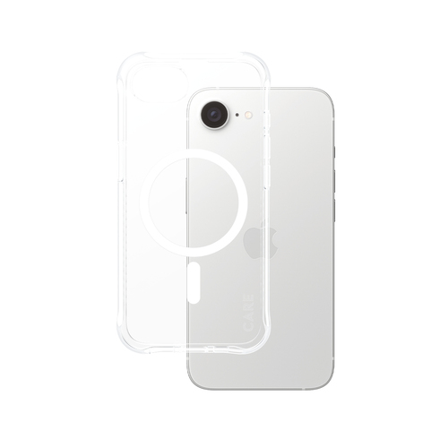PanzerGlass CARE™ by ® Samba Case Transparent w. White Qi Compatible iPhone 17e | 16e mobiele telefoon behuizingen Hoes Transparant