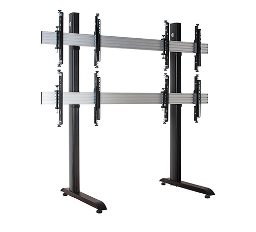 B-Tech SYSTEM X - 2 x 2 Universal Freestanding Videowall Mounting System with Micro-Adjustment for 46-60" screens