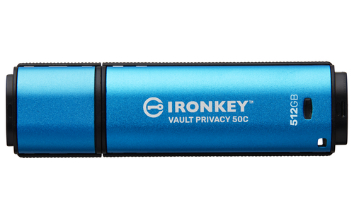Kingston Technology IronKey 512GB USB-C Vault Privacy 50C AES-256 versleuteling, FIPS 197 Kingston Technology IronKey 512GB USB-C Vault Privacy 50C AES-256 versleuteling, FIPS 197