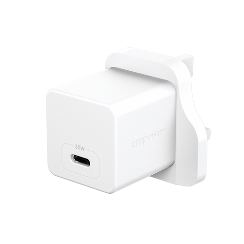 PanzerGlass empower™ by ® Turbo 30W Charger Single USB-C | UK Plug | Silver White