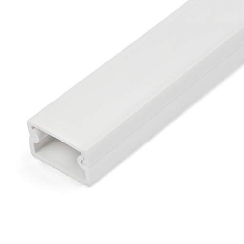 StarTech.com Stevige Zelfklevende Kabelgoot met Deksel, 19mm B x 11mm H 1m L, PVC Draadgoot / Muurlijst voor Netwerk- en Voedingskabels, Max 6 kabels, UL Listed