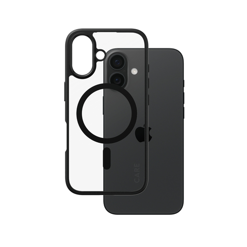 PanzerGlass CARE™ by ® Urban Combat Case Transparent w. Black Frame & MagSafe iPhone 16