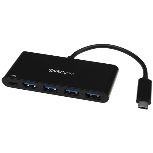 StarTech.com 4 Port USB C Hub with 4 USB Type-A Ports (USB 3.0 SuperSpeed 5Gbps) - 60W Power Delivery Passthrough Charging - USB 3.1 Gen 1/USB 3.2 Gen 1 Laptop Hub Adapter - MacBook, Dell~4 Port USB C Hub with 4 USB Type-A Ports (USB 3.0 SuperSpeed 5Gbps) - 60W Power Delivery Passthrough Charging - USB 3.2 Gen 1 Laptop Hub Adapter - MacBook, Dell
