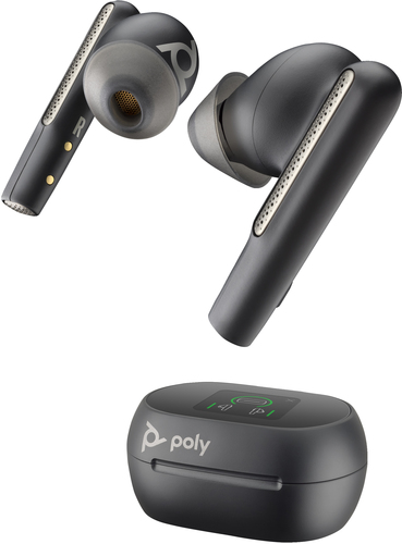 POLY Voyager Free 60+ UC M Carbon Black Earbuds +BT700 USB-C Adapter +Touchscreen Charge Case