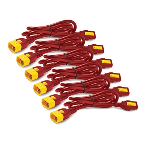 APC Voedingskabelkit (6 ea), met vergrendeling, C13 NAAR C14, 0,6m, rood