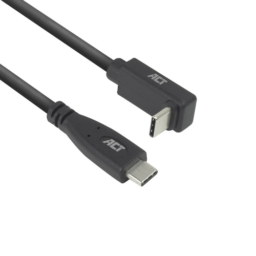 ACT USB 3.0 10Gbps 60W USB Type-C (straight) to USB Type-C (up/down angled) Cable, 2 meter