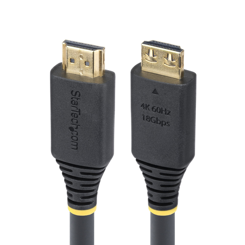 StarTech.com Câble HDMI Haut Débit de 6m avec Connecteur à Pince, 4K 60Hz/1440p 144Hz, HDR10/HDCP 2.2/ARC, 18Gbps, UHD HDMI 2.0, Cordon pour TV/Moniteur/Écran, Gaine TPE