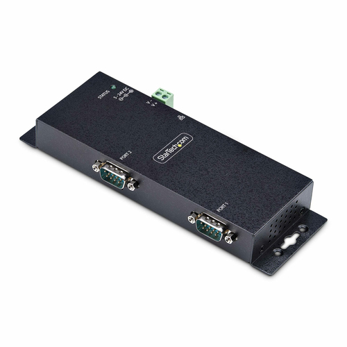 StarTech.com Adaptateur Série vers Ethernet à 2 Ports, Serveur de Périphériques Série IP pour Périphériques RS232 Distants, Montage Mural/ Rail DIN, Boîtier Métallique, Convertisseur Série RJ45 LAN vers DB9, TAA